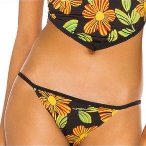 Solid and striped bikini bottom